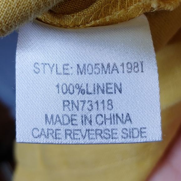 David Dart Collection gold linen buttondown tunic XL EUC - Picture 7 of 9